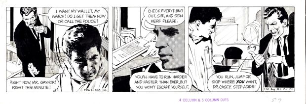 Neal Adams | Adams, Neal - Ben Casey Daily 5/9 1966 Daily, Ben + Angry Patient- Final Days of Strip | Cool Lines Art