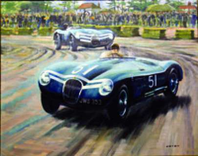 Graham Coton | Jaguar Type C raced by Ian Stewart (SIGNED) | Illustration Art Gallery