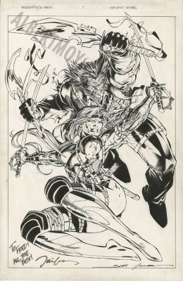 Jim Lee, Scott Williams - X-Men And Wildcats Issue 1 Page Cover
