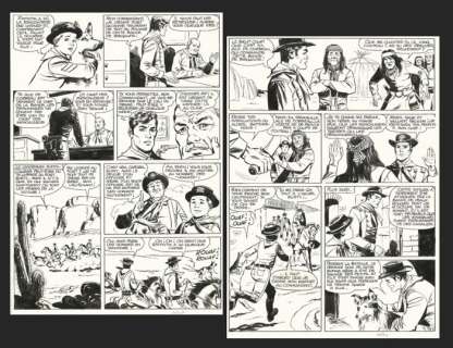 Carlo Raffaele Marcello - 2x original plates "Rin Tin Tin e Rusty" no. 111 "Pelle Rossa con due Facce" (1969) | Catawiki