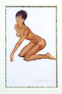 Pierre-Laurent BRENOT . Â« Nu pensif Â». Pin-up. Gouache couleurs sur p | Tessier Sarrou