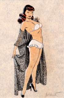 Berthet | Pin-Up, illustration Ã  l’encre de Chine et Ã  l’a… | Banque Dessinée
