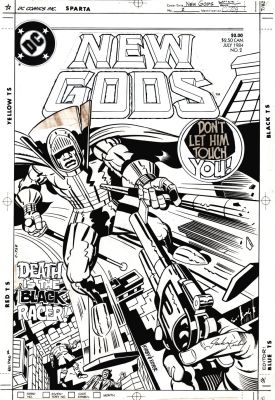 Jack Kirby, Mike Royer | New Gods #2 Cover (Very First Appearance of the New Gods: ’Black Racer!’) 1984 | Romitaman
