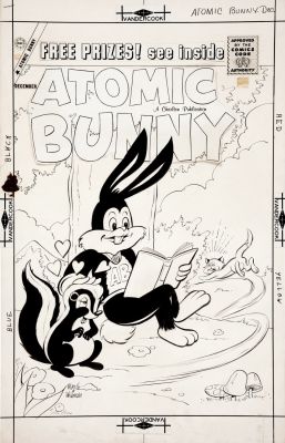 George Wildman, Pat Masulli | Atomic Bunny #19 Large Art 1950S Cover (Cute Golden Age Funny Animal Cover!) | Romitaman