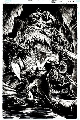Humberto Ramos | Venom #10 Cover (Conan Vs. Gigantic Venom!) 2018 | Romitaman