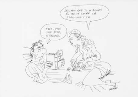 Georges Wolinski (1934-2015) | 4 dessins Feutre sur papiers, signés en bas Ã  droite | Fauve Paris