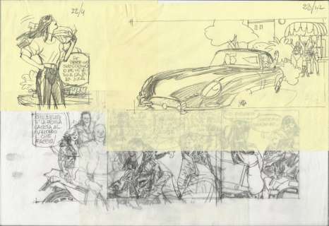 Diabolik - S. Zaniboni - 4x original sketches - Other - (1992) | Catawiki
