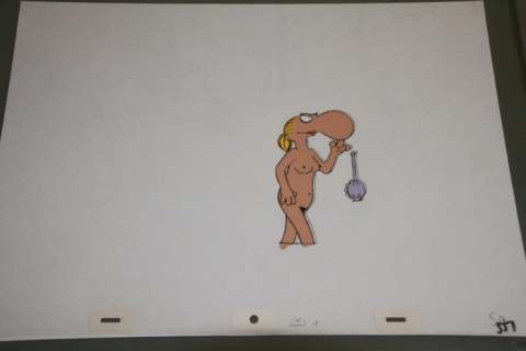 Das Kleine Arschloch - Originale Zeichentrickfilmfolie + Orginaler Vorzeichnung - Nude Sister | Catawiki