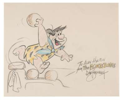 A Fred Flintstone Drawing Signed by Dick Bickenbach. | Van Eaton Galleries