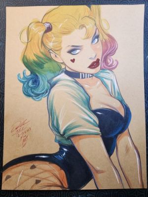 Harley Quinn Original Fine Art Signed 8.5x11 COA Included | eBay US (Buy It Now)