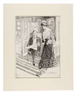 GORDON GRANT 1901 "PUCK" MAGAZINE NEWLYWEDS ILLUSTRATION ORIGINAL ART. | Hake’s