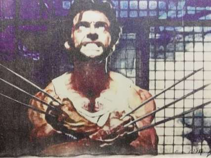 WOLVERINE  - Original artwork on a wooden plate - Size: 29,8 x 42 cm. - EO - (2018) | Catawiki