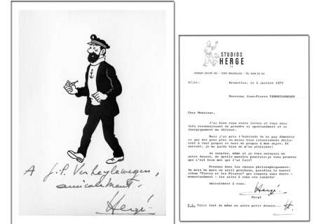 Hergé | Tintin et Milou, illustration Ã  l’encre de Chine … | Banque Dessinée