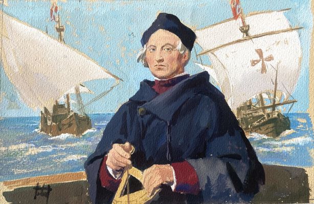 Giorgio Tabet | Original illustration cm. 23x15. Gouache on board. Signed. Mint. 2090. | Segni e Disegni