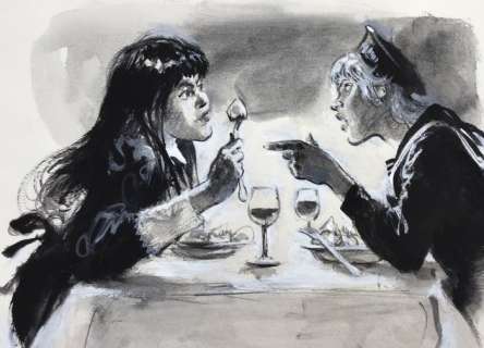 Follet, René - Composition originale couleurs directes - Â«Â Un repas AniméÂ Â» | Catawiki