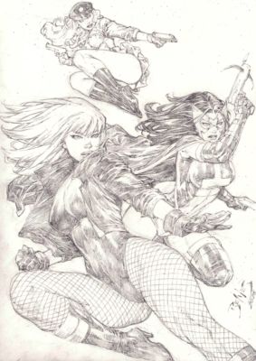 Ed Benes | Birds of Prey - 09"x12" Pencil | Ed Benes