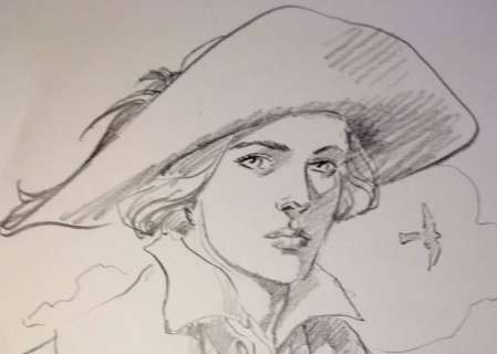 Juillard, André - Dessin original - Plume au Vent (Ariane) | Catawiki