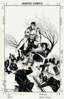 "THE PUNISHER WAR JOURNAL" #25 COMIC BOOK COVER ORIGINAL ART. | Hake’s