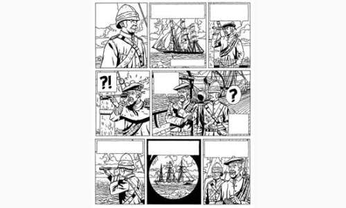 MARNIQUET. Â« Scott et Hasting Â«. Encre de Chine noire pour la planche | Tessier Sarrou