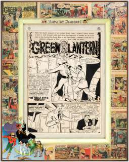 PAUL REINMAN GOLDEN AGE "GREEN LANTERN" COMIC PAGE ORIGINAL ART CUSTOM FRAMED DISPLAY. | Hake’s
