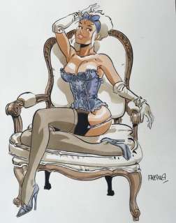 Meynet, Félix - Dessin original en couleurs directes - Femme | Catawiki