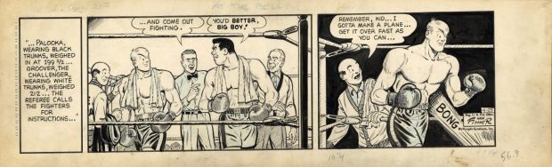 Hammond Fisher | Vintage Published Strip (1955): Joe Palooka Goes Into Action in the Boxing Ring | ComicArtFans Classifieds