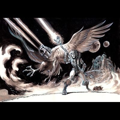 Leonel Castellani | Commission A4 Complete Scene Bw & Grey (Example) | ComicArtFans Classifieds