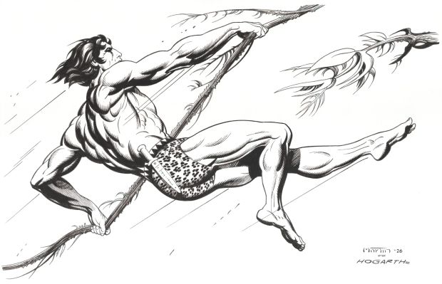 Byrne Hogarth, Gary Martin | Burne Hogarth Tarzan Recreation | ComicArtFans Classifieds