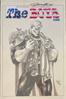 Felix Morales | The Boys #1 Cover By Felix Morales Homage To Clayton Crain Homelander Signed Darrick Robertson | ComicArtFans Classifieds