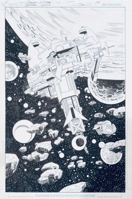 Patrick Olliffe | Booster Gold #36 Page 14 Original Art By Patrick Olliffe - Starlag Prison Splash - Blue Beetle Rescue Story - Giffen & Dematteis | ComicArtFans Classifieds