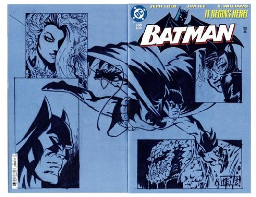 BATMAN WRAPAROUND SKETCH COVER ORIGINAL INKED ART SIGNED NEIL VOKES | eBay US