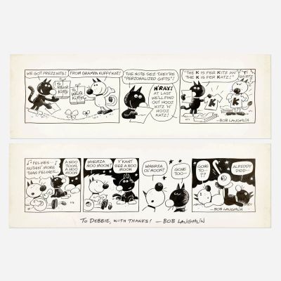 Lot 256 - Bob Laughlin, Kitz ’n’ Katz Group of Two Dailies Original Art (1981) | Landry Pop Auctions