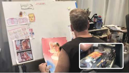 Steve Rude - Gwen Stacy Livestream Watercolor
