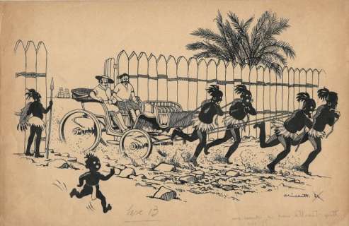 Romanzo di un Negriero - Carlo Biscaretti - original illustration - EO - (1945) | Catawiki