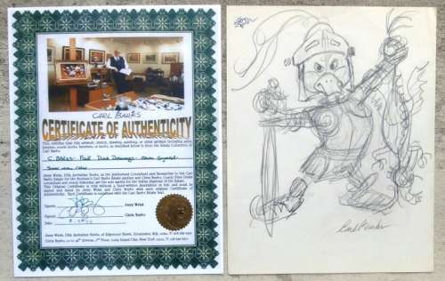 Carl Barks - Original Sketch - Duck Knight | Catawiki