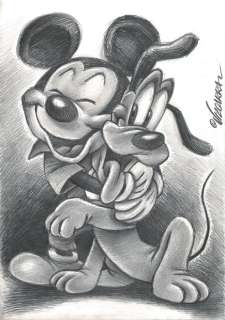 Mickey & Pluto - Best Friends - Original Drawing - Vizcarra, Joan - Page volante - EO | Catawiki