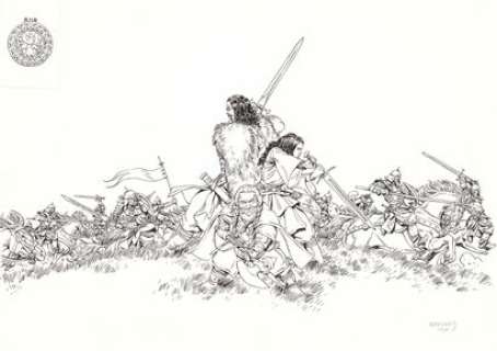 Jérôme LERECULEY (né... - Lot 194 - Wollodrïn - Le matin des cendres 1/2 Encre de Chine...