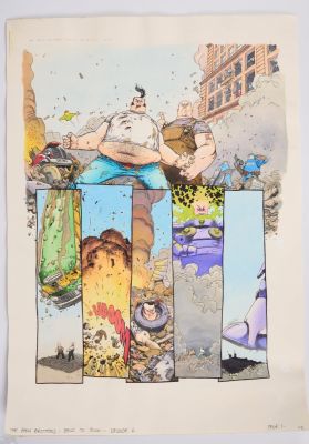 Lot 205 - Kevin Walker 2000 AD Prog #1146 The Balls Brothers Episode 6 Story Pages (Fleetway, 1999) Total 6