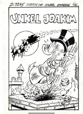 Ignasi Calvet Esteban, Carl Barks (Concept), Studios Disney (Concept) | Disney - Couverture - Picsou nettoie la cheminée pour le Père Noël | 2DGalleries