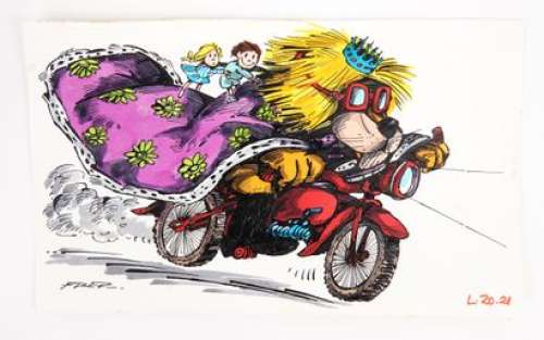 Fred Le Lion À Moto Belle... | FRED Le lion à moto Belle illustration de l’auteur... | Vermot et Associés