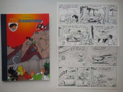 Mau, Bob | Original page (p.6) + album  - Kari Lente 34  - De gouden ponden  - hc with cloth spine  - 1st edition  - (2009) | Catawiki