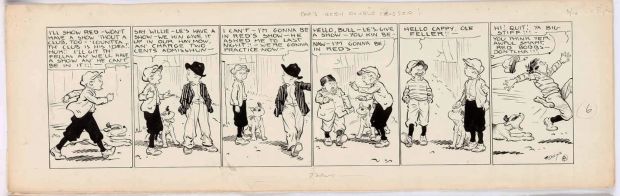 Cap Stubbs and Tippie Original Ink Daily Comic Strip Art Signed and Drawn by Edwina Dumm AM16 | Charles Scott Gallery
