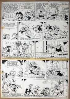 Ouwe Niek en Zwartbaard 2 - Le Vaisseau du Diable - pag. 9 - Page d’origine O.I. encre - (1958) | Catawiki