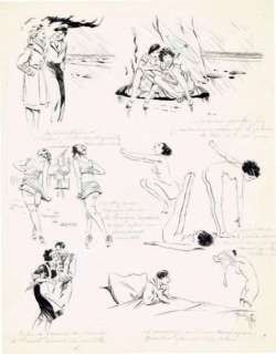 Giffey. René - Â«Ah le beau mois de juillet!Â». Encre de Chine sur papier,