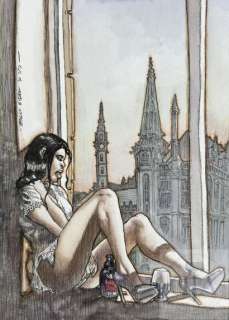 Bleeda/Dessin original illustrant une pin-up avec le Post… | Dagoty