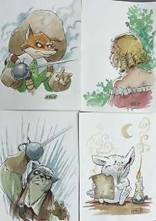 De Cape et de Crocs  - Ensemble de 4 Illustrations couleurs - Personnages  Principaux de la série    (2018) | Catawiki