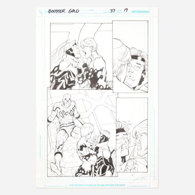 Lot 299 - Chris Batista and Rich Perrotta, Booster Gold #37 Story Page 19 Original Art (DC Comics, 2010) | Landry Pop Auctions