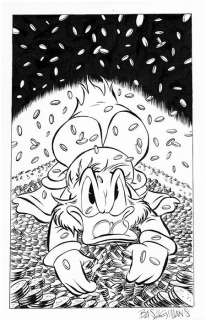 Bas Heymans - Uncle Scrooge - Raining Coins - Art préliminaire original | Catawiki