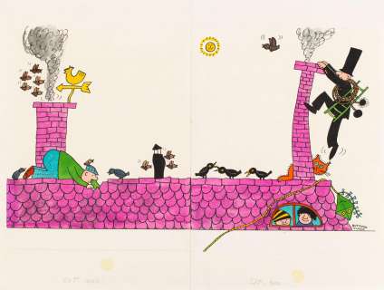 Bohdan Butenko (1931 - 2019) | Bohdan Butenko | Kominiarz - ilustracja do magazynu "Miś" | Desa Unicum