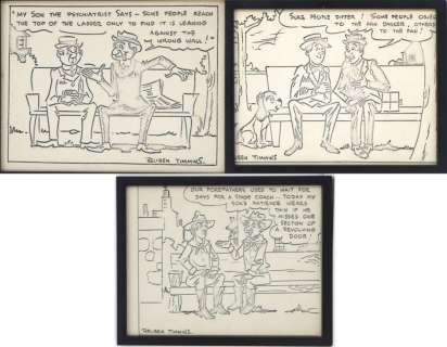 Reuben Timmins (1910-1994) American, 3 Framed Comic Panels | misc / divers